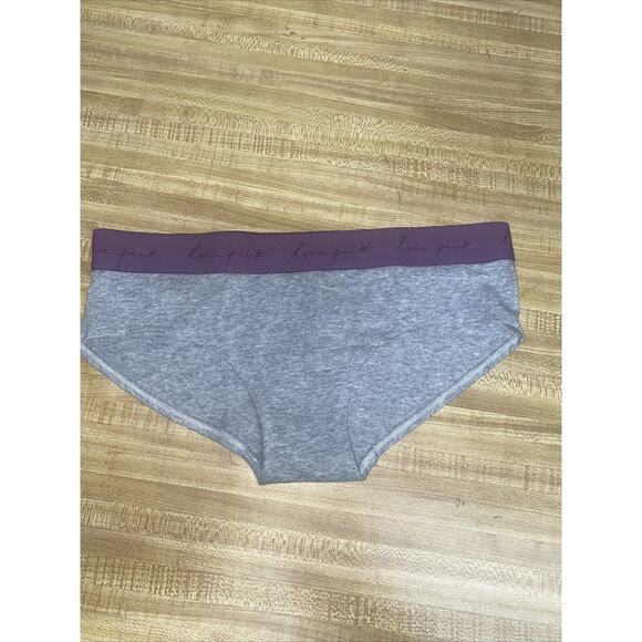 New W/ Tags VICTORIA'S SECRET PINK Cotton Bikini Hipster Panty Pink Gray Large - Picture 1 of 5